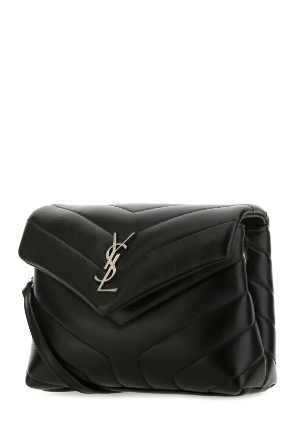 Saint Laurent Schwarze Leder Toy Loulou Crossbody Tasche